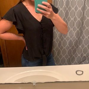 Black button down short sleeve